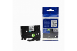 Kompatibilní páska s Brother TZ-FX221/TZe-FX221, 9mm x 8m, flexi, černý tisk/bílý podklad