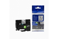 Nastro compatibile con Brother TZ-FX221/TZe-FX221, 9mm x 8m, flexi, testo nera/sfondo bianco