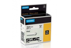 Dymo Rhino 18445, S0718620, 19mm x 5,5m testo nera / sfondo bianco, nastro originale