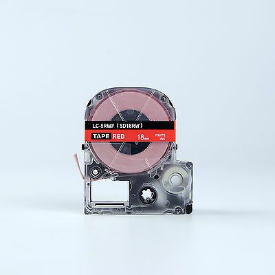 Epson LK-5RWP, SD18RW, 18mm x 9m, testo bianco / sfondo rosso, nastro compatibile