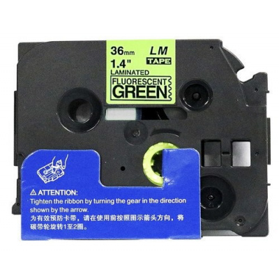 Nastro compatibile con Brother TZ-D61/TZe-D61, segnale 36mm x 8m, testo nera/sfondo verde