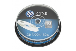 HP CD-R, CRE00019-3, 69308, 10-pack, 700MB, 52x, 80min., 12cm, senza possibilità di stampa, cake box, per l'archiviazione dei dati, imballaggio danneggiato