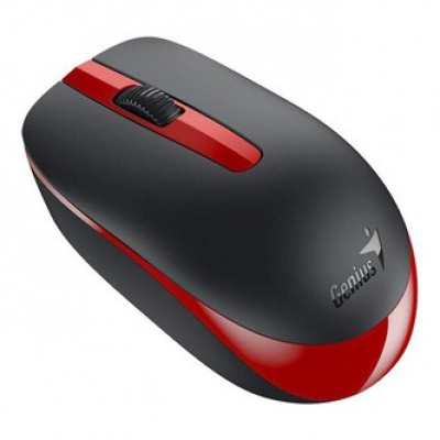 Genius Mouse NX-7007 31030026404, 1200DPI, 2.4 [GHz], ottica, 3sp\., senza fili USB, nero-rosso, AA
