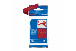 Brother TZE-RW54, 24mm x 4m, testo oro/sfondo rosso bordeaux, nastro originale