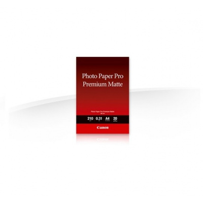 Canon paper premium opaco Photo FA-PM1 8657B005, 210 g/m2, A4, 20pz, opaco, getto d'inchiostro, bianco, carta fotografica