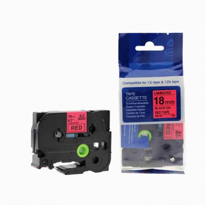 Nastro compatibile con Brother TZ-441 / TZe-441, 18mm x 8m, testo nera / sfondo rosso
