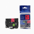 Nastro compatibile con Brother TZ-441 / TZe-441, 18mm x 8m, testo nera / sfondo rosso