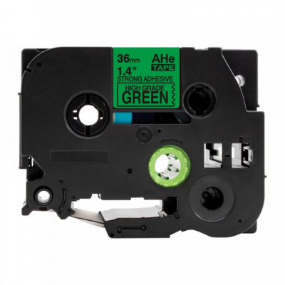 Nastro compatibile con Brother TZ-S761 / TZe-S761, 36mm x 8m, extr.adh. testo nera / nastro verde
