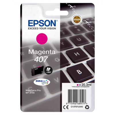 Epson 407 C13T07U340 magenta (magenta) cartuccia originale