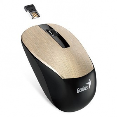 Genius Mouse NX-7015 31030019402, 1600DPI, 2.4 [GHz], ottica, 3sp\., senza fili USB, oro, AA