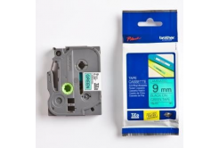 Brother TZ-721 / TZe-721, 9mm x 8m, testo nera / sfondo verde, nastro originale