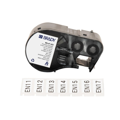 Brady M4-47-422 / 170738, 25.40 mm x 12.70 mm, Polyester, testo nera / sfondo bianco