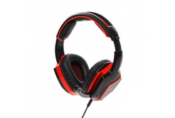 Red Fighter H2, gaming sluchátka s mikrofonem, ovládání hlasitosti, černo-rosso, 2x 3.5 mm jack
