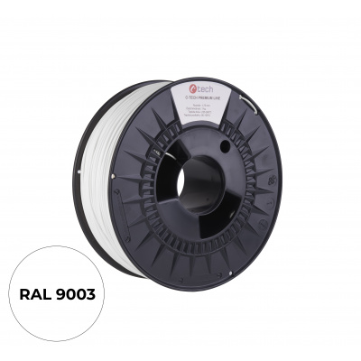 C-Tech 3DF-P-ASA1.75-9003 3D filamento, PREMIUM LINE, ASA, 1,75mm, 1000g, Bianco traffico (Traffic white)