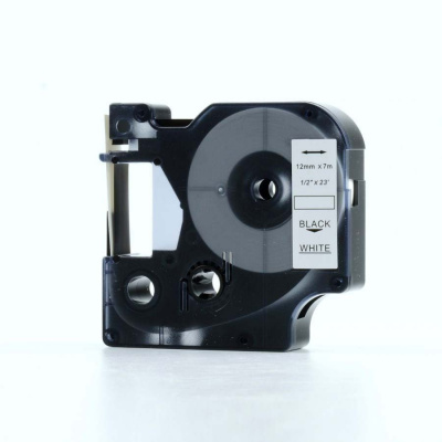 Nastro compatibile con Dymo 45013, S0720530, 12mm x 7m testo nera / sfondo bianco