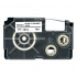 Casio XR-12CL, 12mm x 4m, testo nera / sfondo bianco, pulizia, nastro compatibile