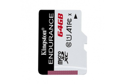 Kingston scheda di memoria High-Endurance, 64GB, micro SDHC, SDCE/64GB, UHS-I U1 (Class 10), A1