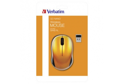 Verbatim Mouse Go Nano 49045, 1600DPI, 2.4 [GHz], ottica, 3sp\., senza fili, arancione, 2 pz AA