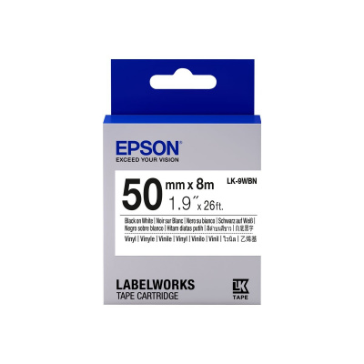 Epson LabelWorks LK-9WBN C53S659001 50mm x 8m, testo nera / nastro bianco, nastro originale