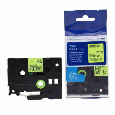 Nastro compatibile con Brother HGe-C51, segnale 24mm x 8m, testo nera/sfondo giallo, alta velocitá