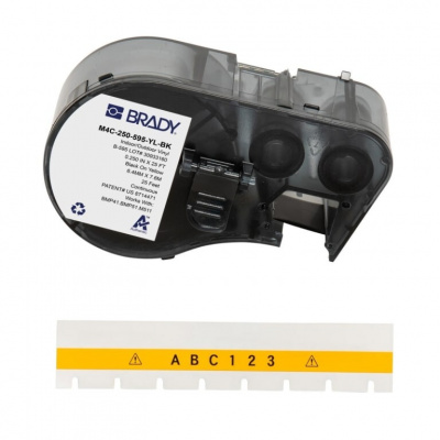Brady M4C-250-595-YL-BK / 170950, 6.35 mm x 7.62 m, Vinile, testo nero / sfondo giallo