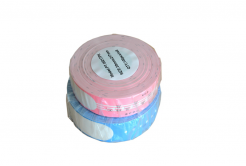 Rotoli di etichette compatibili per Brother PT-W260PK, 35mm x 260mm, 100pz testo nera / sfondo rosa, braccialetto