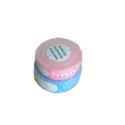 Rotoli di etichette compatibili per Brother PT-W260PK, 35mm x 260mm, 100pz testo nera / sfondo rosa, braccialetto