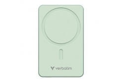 Verbatim 32228 power bank con ricarica wireless, 5V, 10000mAh, verde