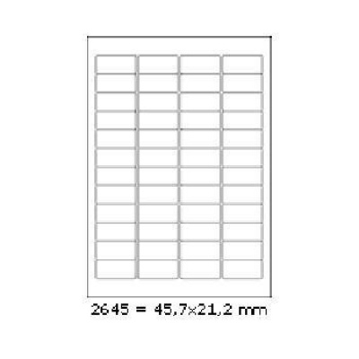Etichette autoadesive 45,7 x 21,2 mm, 48 etichette, A4, 100 fogli