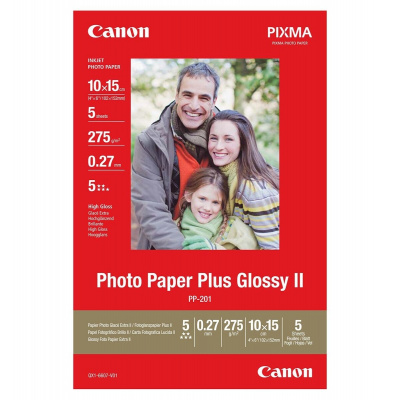 Canon Glossy Photo Paper 2311B053, 275 g/m2, 10x15cm, 5pz, lucido, bianco, carta fotografica