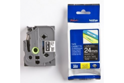 Brother TZ-355 / TZe-355, 24mm x 8m, testo bianco/sfondo nera, nastro originale