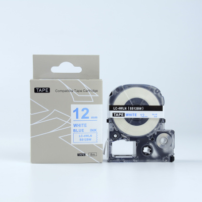 Epson LK-SS12BW, 12mm x 9m, testo blu / sfondo bianco, nastro compatibile