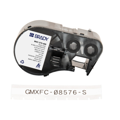 Brady M4C-375-499 / 170793, 9.53 mm x 4.88 m, Nylon, testo nero / sfondo bianco
