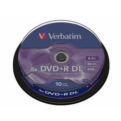 VERBATIM DVD+R (confezione da 10) doppio strato/8x/8,5 GB/spindle