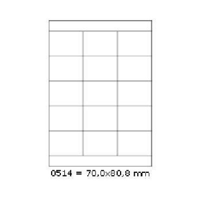 Etichette autoadesive 70 x 50,8 mm, 15 etichette, A4, 100 fogli