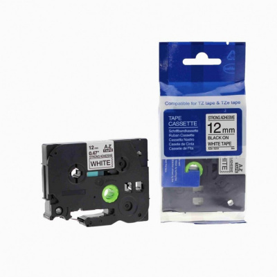 Nastro compatibile con Brother TZ-S231/TZe-S231 12mm x 8m extr.adh. testo nera/sfondo bianco