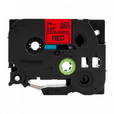Nastro compatibile con Brother TZ-S451 / TZe-S451, 24mm x 8m, extr.adh. testo nera / nastro rosso