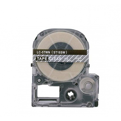 Epson LC-4TWN, ST18SW, 18mm x 8m, testo bianco / sfondo trasparente, nastro compatibile