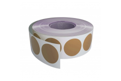 Etichette autoadesive rotondo 20 mm, 2000 pz, marrone carta per TTR, rotolo