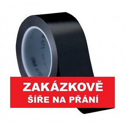 3M 471 Nastro adesivo di marcatura in PVC, resistente all'abrasione, nero 50 mm x 33 m