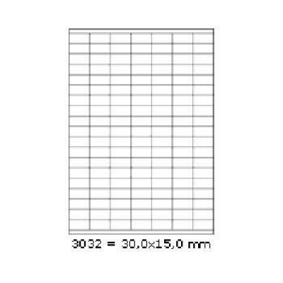 Etichette autoadesive 30 x 15 mm, 133 etichette, A4, 100 fogli