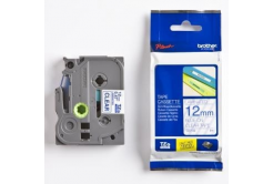 Brother TZ-133 / TZe-133, 12mm x 8m, testo blu / nastro trasparente, nastro originale