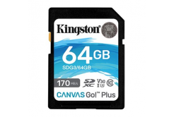 Kingston scheda di memoria Canvas Go! Plus, 64GB, SDXC, SDG3/64GB, UHS-I U3 (Class 10), V30
