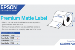 Epson C33S045722 Premium Matte, per ColorWorks, 102x51mm, 2310pz, bianco etichette autoadesive
