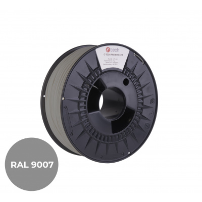 C-Tech 3DF-P-PLA1.75-9007 3D filamento, PREMIUM LINE, PLA, alluminio grigio, RAL9007, 1,75mm, 1kg