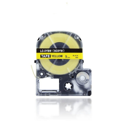 Epson LC-3YBP, SC9YW, 9mm x 8m, testo nera / sfondo giallo, nastro compatibile