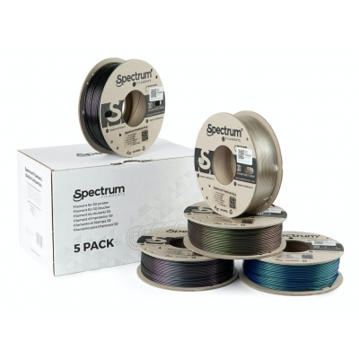 Spectrum 80752 3D filamento, Premium PLA Essentials, 1,75mm, 5x250g, Viola, Verde, nero, Blu (Mix Wizard Indigo, Wizard green, Wizard charcoal, Caribbean Blue)