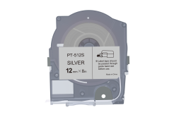 Max LM-512S, 12mm x 8m, argento nastro compatibile
