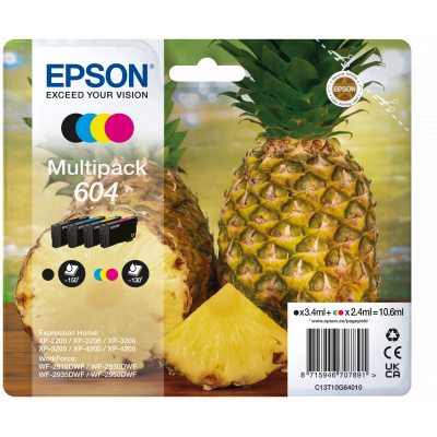 Epson 604 T10G640 C13T10G64010 colore (CMYK) multipack di cartucce originali