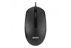 Mouse wired, Marvo MS003 MS003 BK, nero, ottica, 1000DPI